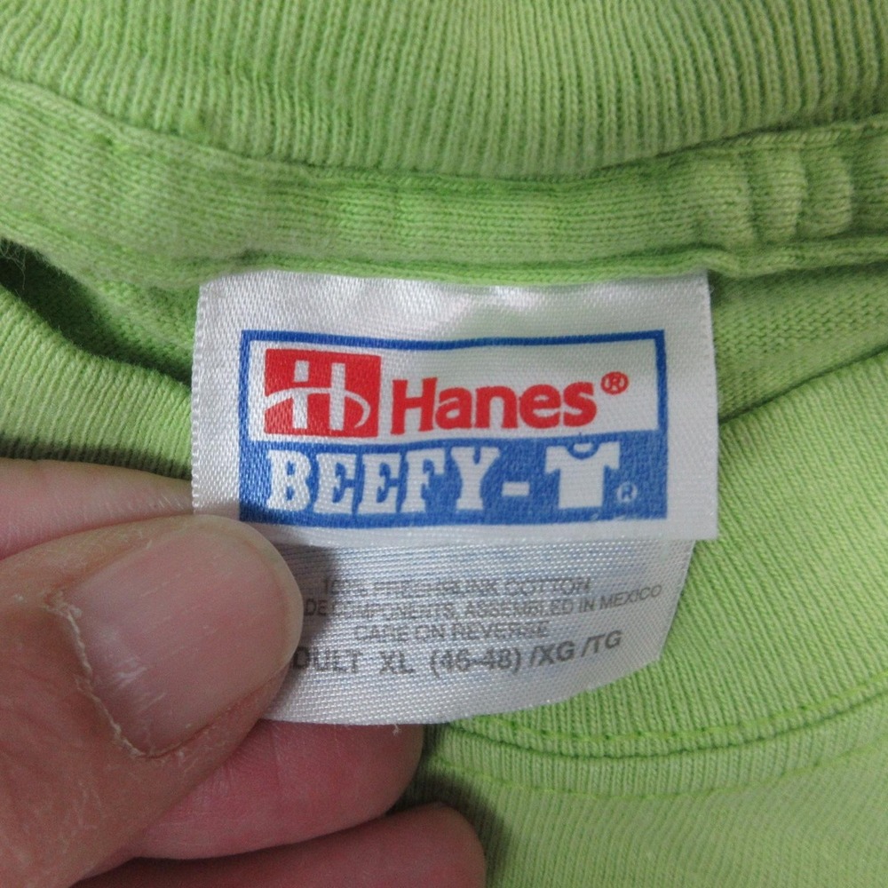 Seafood Graphic Slogan Shirt Mens XL Green Big Mussels Legs Tails Hanes Beefy-T - Picture 8 of 13